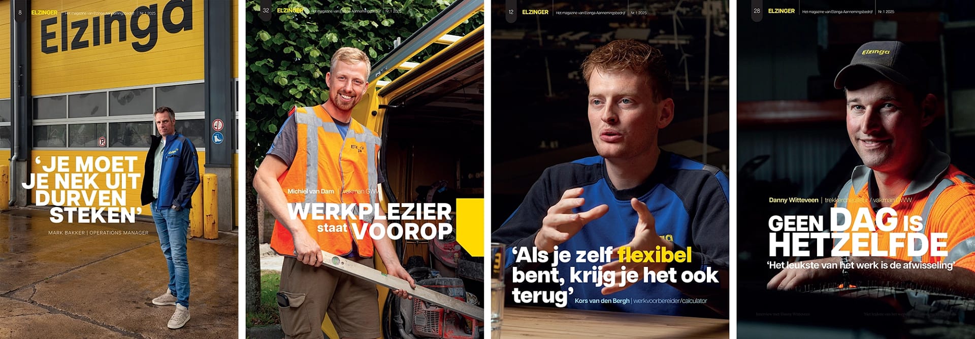 Vier spreads uit de Elzinger
