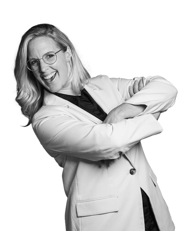 Harmanna met tekstballon: 'Hé, waar kunnen we jou mee helpen?'